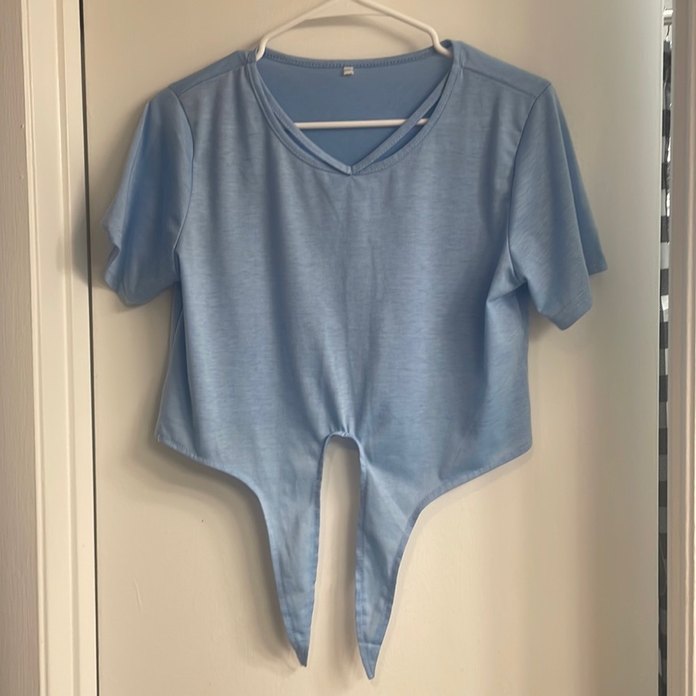 Baby Blue Cropped Shirt
